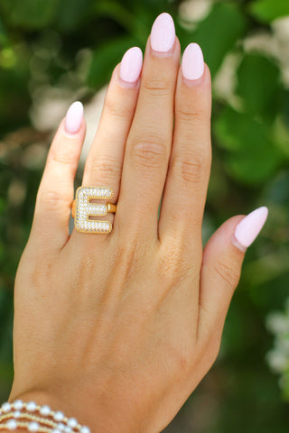 Bling Bubble Initial Ring