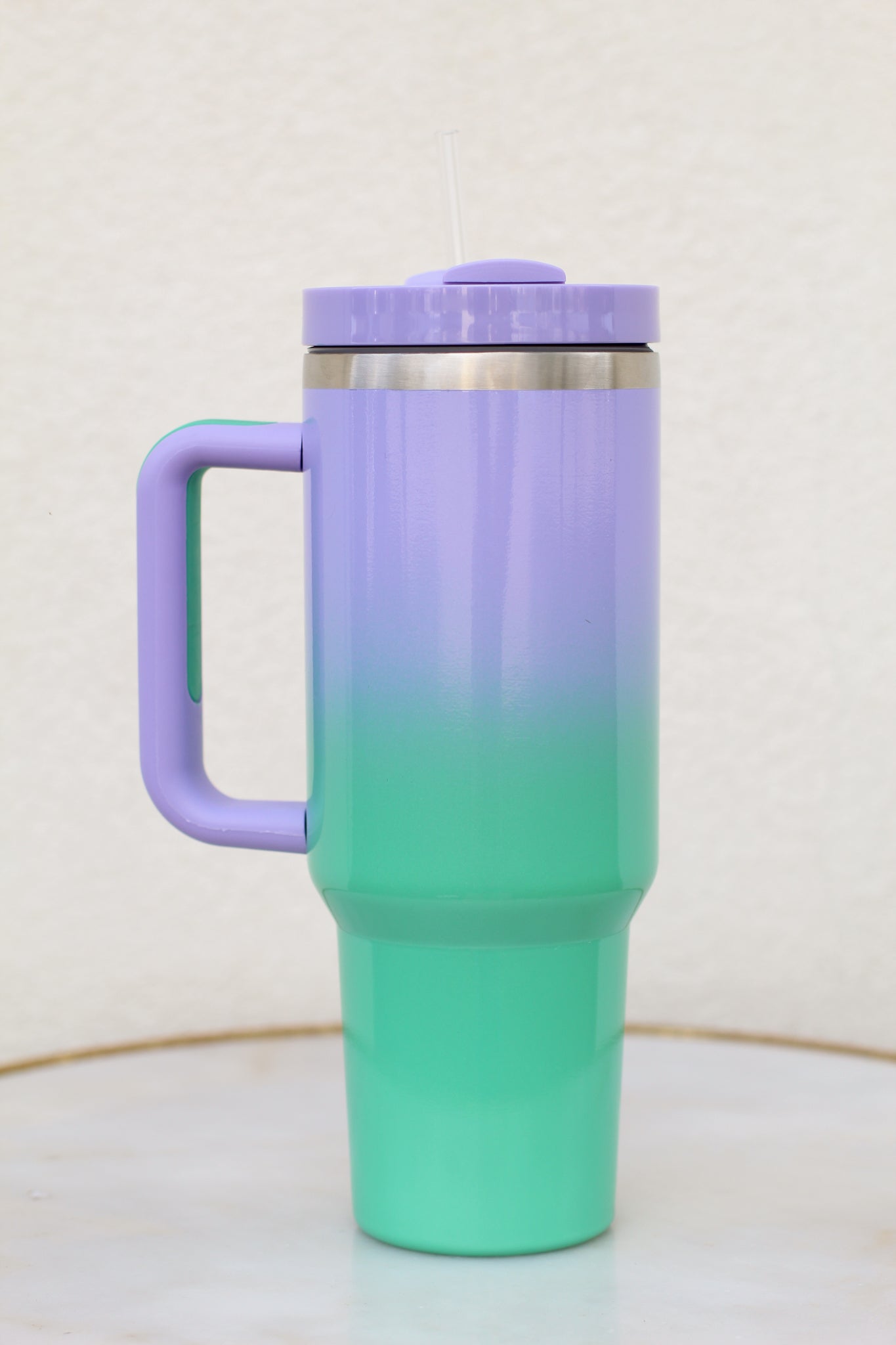 Blue Ombre Stainless Steel Handled Tumbler