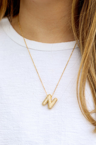 Bling Bubble Initial Necklace