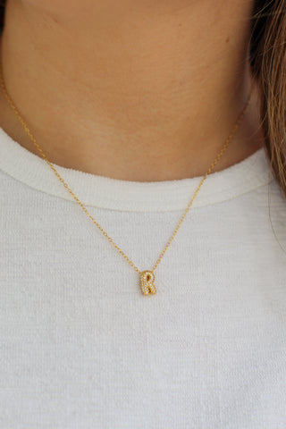 Mini Bling Bubble Initial Necklace