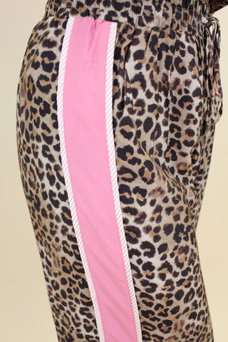 Leopard Color Trim Pants