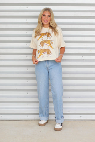 Left Right Left Tiger Crop Tee