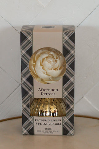 Afternoon Retreat Flower Diffuser-Gold Mercury Glass