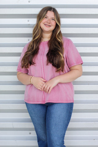 basic raw edge seam plus size top