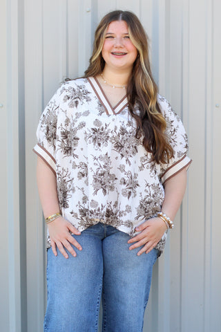 floral plus size top