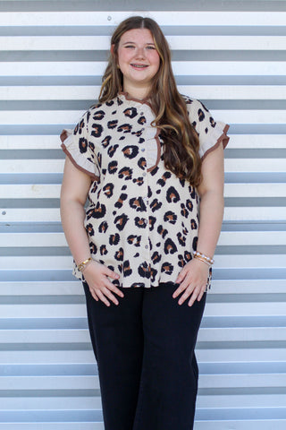 ruffle leopard top