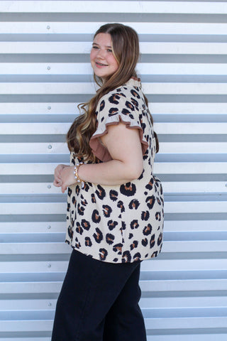 Bold Leopard Ruffle Top
