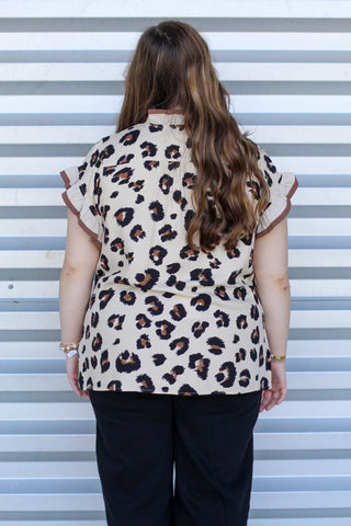 Bold Leopard Ruffle Top