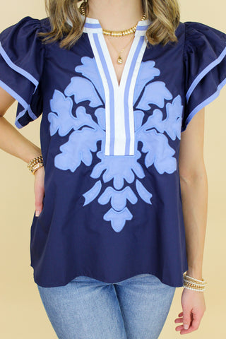 Bold Damask Top