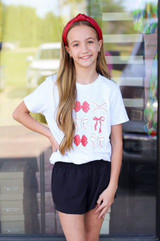 Tween Baseball Bow Tee