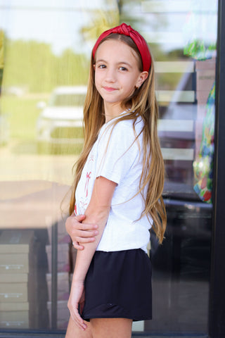 Tween Baseball Bow Tee