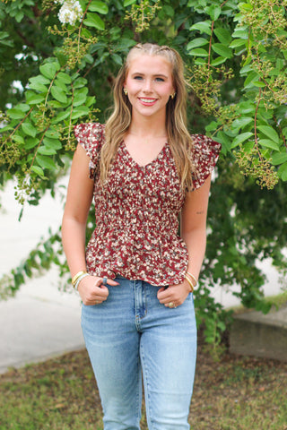 Smocked in Florals Top