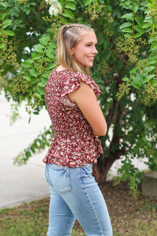 Smocked in Florals Top