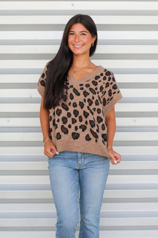 Love this Leopard Sweater Vest