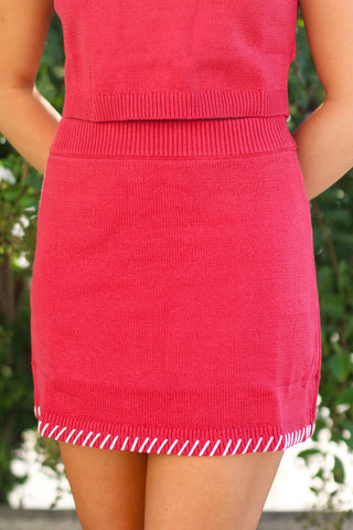 Stitch Trim Sweater Skirt