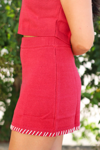 Stitch Trim Sweater Skirt