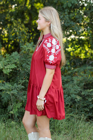 Emilee Embroidered Babydoll Dress