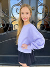 Look Alike Crop Sweatshirt-Lavender