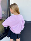 Look Alike Crop Sweatshirt-Light Pink