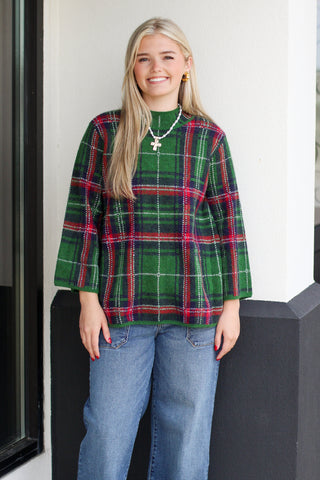 Festive Plaid Sweater