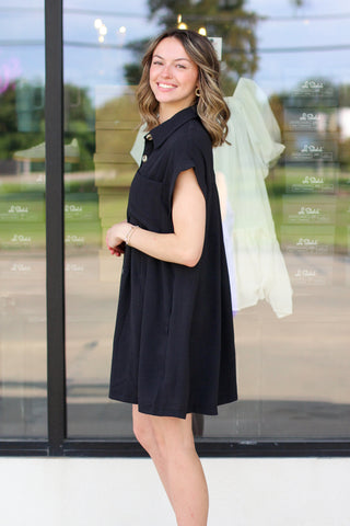 Pleated Shift Dress