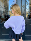 Look Alike Crop Sweatshirt-Lavender