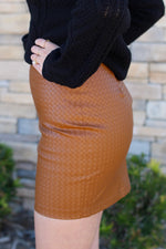 Woven Leather Skirt