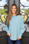 Different Textures Top-Faded Blue