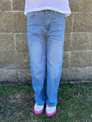 Heart Detail Tween Jeans