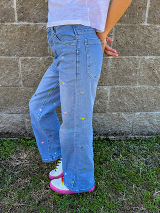 Heart Detail Tween Jeans