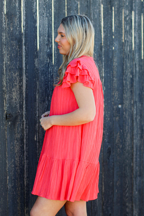 Like The Others Dress-Coral