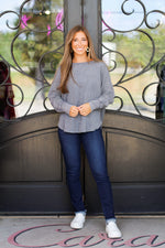 Different Textures Top-Grey