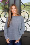 Different Textures Top-Grey