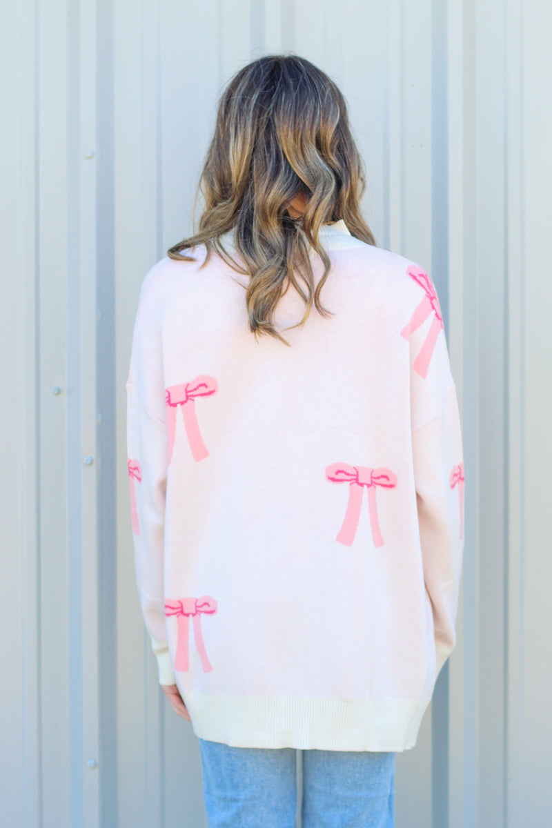 Trendy Bow Cardigan