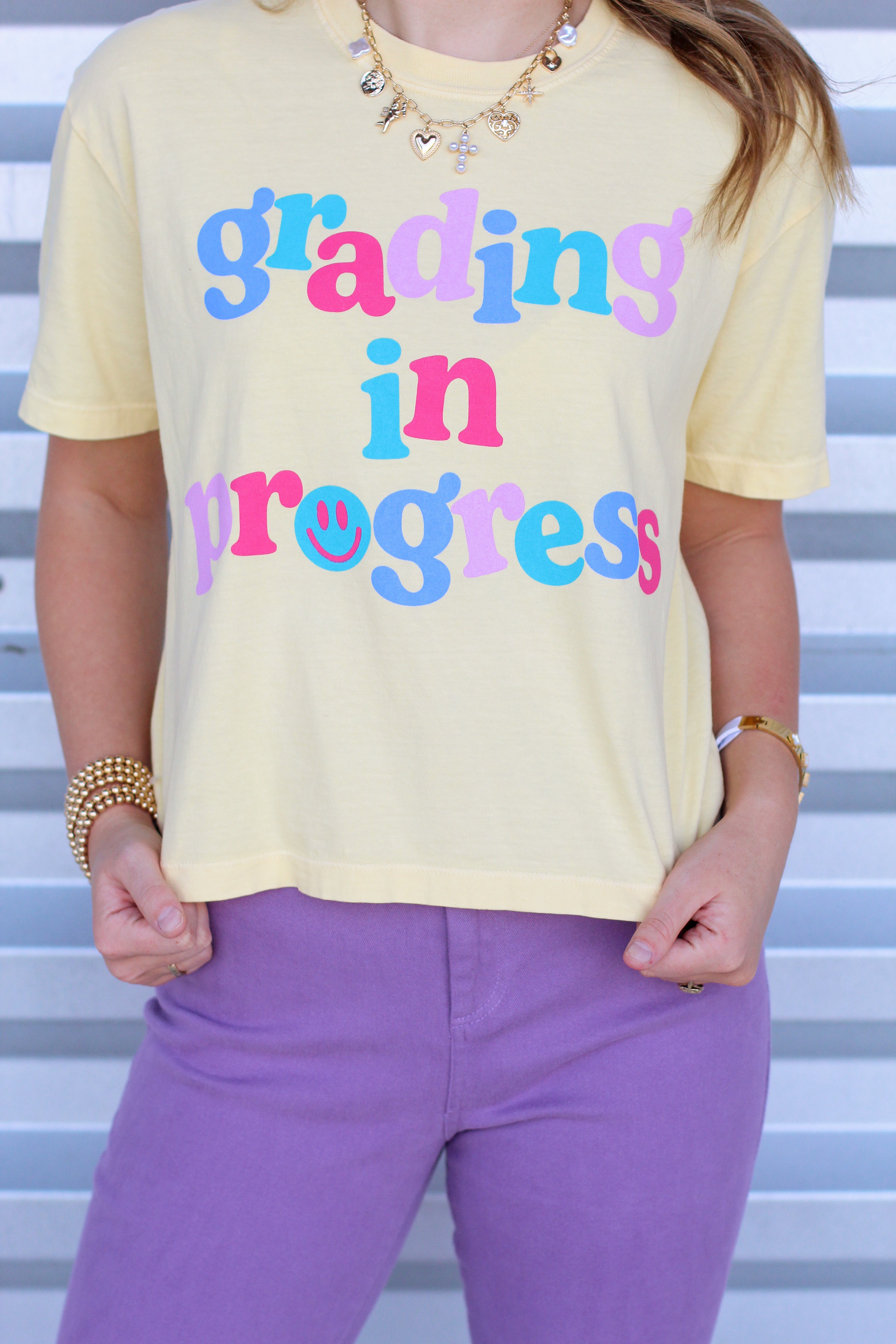 Grading in Progress Crop Tee