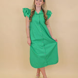 Ruffle Detail Midi Dress