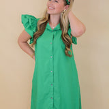 Ruffle Detail Midi Dress