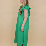 Ruffle Detail Midi Dress