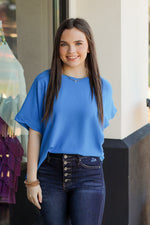 Busy Business Girl Top-Bright Blue