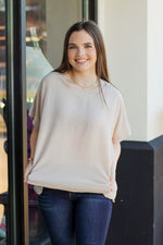 Busy Business Girl Top-Beige