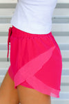 Side Split Running Shorts-Hot Pink