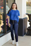 Busy Business Girl Top-Royal Blue