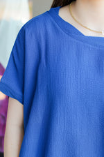 Busy Business Girl Top-Royal Blue