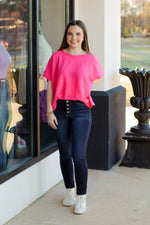 Busy Business Girl Top-Hot Pink