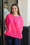 Busy Business Girl Top-Hot Pink