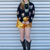 Sequin Mardi Gras Bow Top