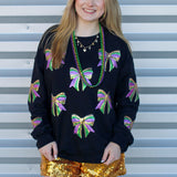 Sequin Mardi Gras Bow Top