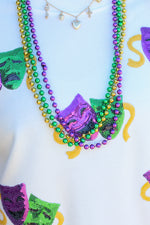 Sequin Mardi Gras Mask Top