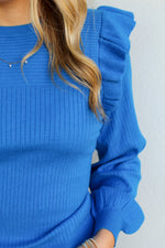 Girly Fall Sweater-Blue