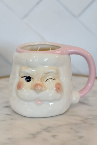 Sweet Grace Pink Santa Mug Candle